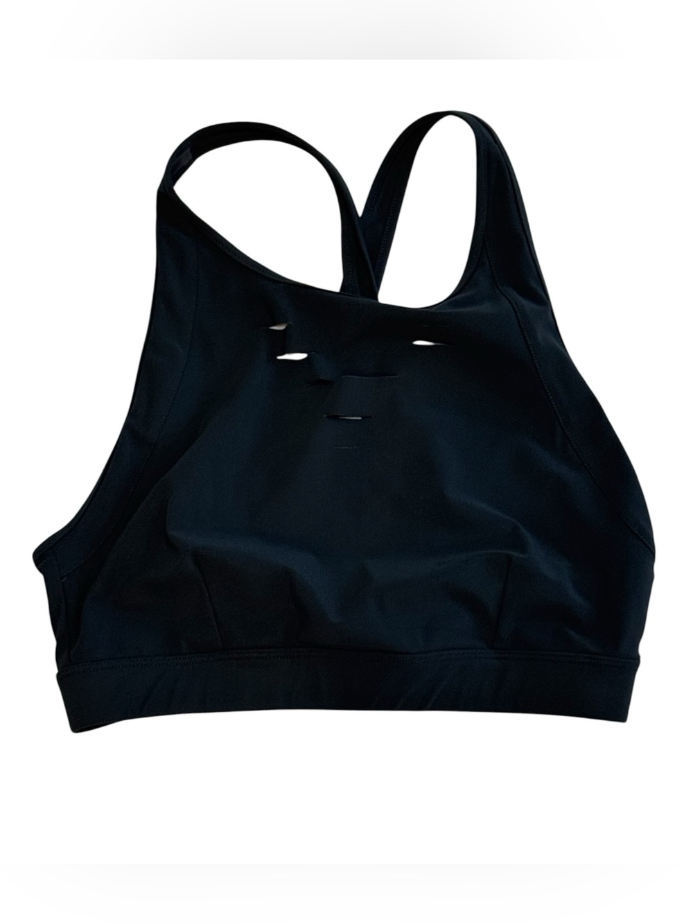 ALO Yoga Black Ripped Warrior Athletic Sports Bra Size Small